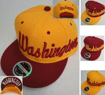 Snap Back Flat Bill Hat [Washington] Script